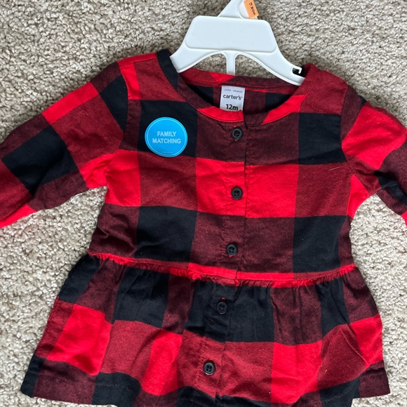 Carter’s Infants Buffalo Plaid 2-Piece Dress with Leggings - NWT - Picture 3 of 4